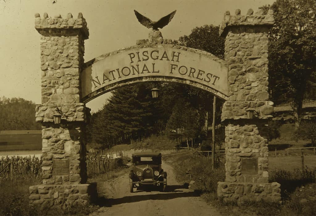 Señal de entrada al bosque nacional de Old Pisgah