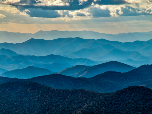 Cloudy Blue Ridge Mountains