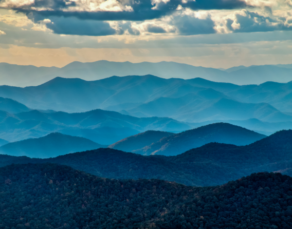 Cloudy Blue Ridge Mountains